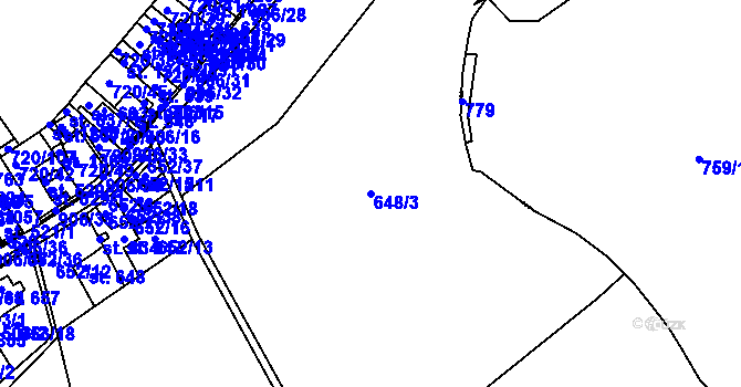 Parcela st. 648/3 v KÚ Osek u Duchcova, Katastrální mapa