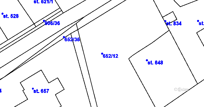 Parcela st. 652/12 v KÚ Osek u Duchcova, Katastrální mapa