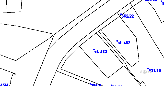 Parcela st. 652/20 v KÚ Osek u Duchcova, Katastrální mapa