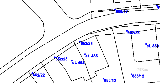 Parcela st. 652/24 v KÚ Osek u Duchcova, Katastrální mapa