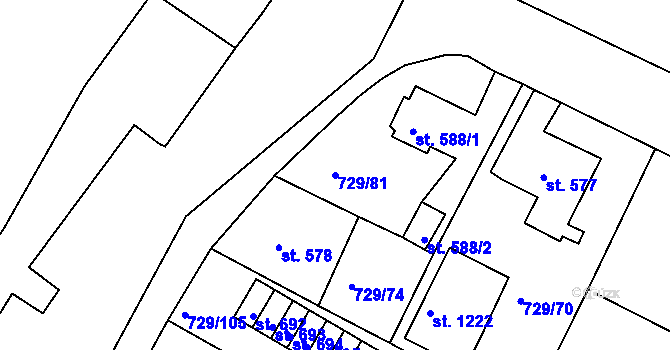 Parcela st. 729/81 v KÚ Osek u Duchcova, Katastrální mapa