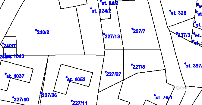Parcela st. 227/21 v KÚ Osek u Duchcova, Katastrální mapa