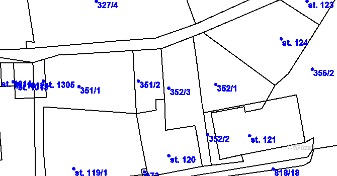 Parcela st. 352/3 v KÚ Osek u Duchcova, Katastrální mapa