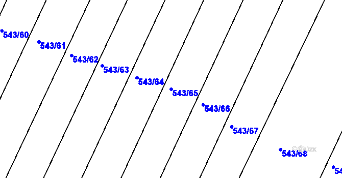 Parcela st. 543/65 v KÚ Osek u Duchcova, Katastrální mapa
