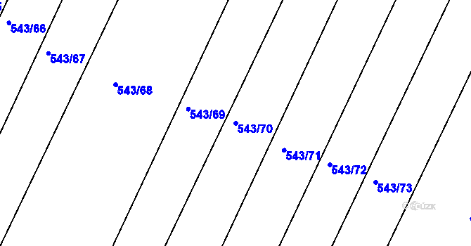 Parcela st. 543/70 v KÚ Osek u Duchcova, Katastrální mapa