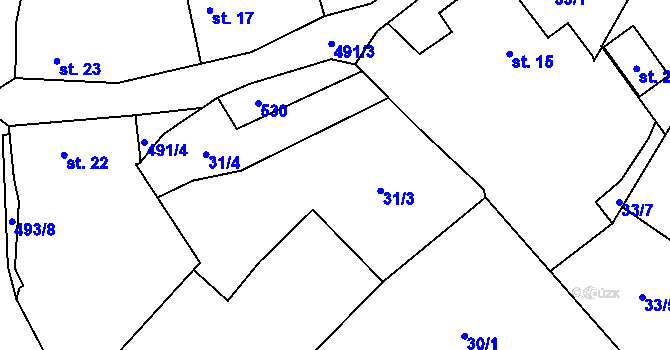 Parcela st. 31 v KÚ Osek u Sobotky, Katastrální mapa