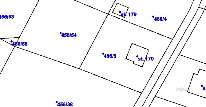 Parcela st. 456/5 v KÚ Osek u Sobotky, Katastrální mapa