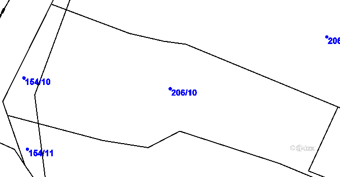 Parcela st. 206/10 v KÚ Osek u Sobotky, Katastrální mapa