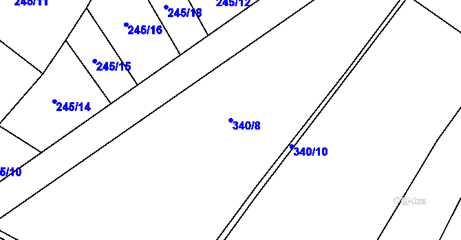 Parcela st. 340/8 v KÚ Osek u Sobotky, Katastrální mapa