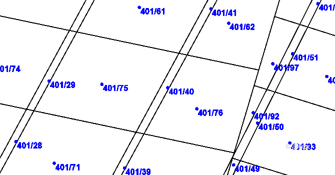 Parcela st. 401/40 v KÚ Osek u Sobotky, Katastrální mapa