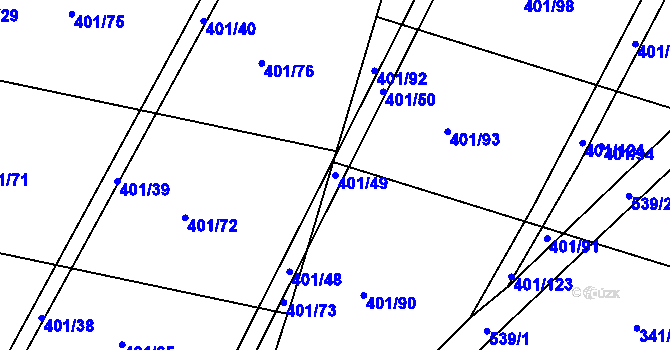 Parcela st. 401/49 v KÚ Osek u Sobotky, Katastrální mapa