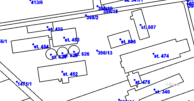 Parcela st. 398/13 v KÚ Osek nad Bečvou, Katastrální mapa