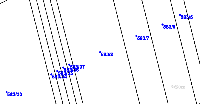 Parcela st. 583/8 v KÚ Osek nad Bečvou, Katastrální mapa