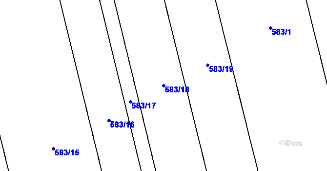 Parcela st. 583/18 v KÚ Osek nad Bečvou, Katastrální mapa