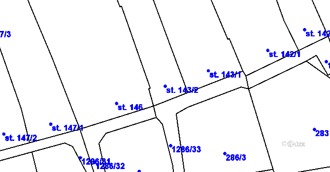 Parcela st. 143/2 v KÚ Osek nad Bečvou, Katastrální mapa