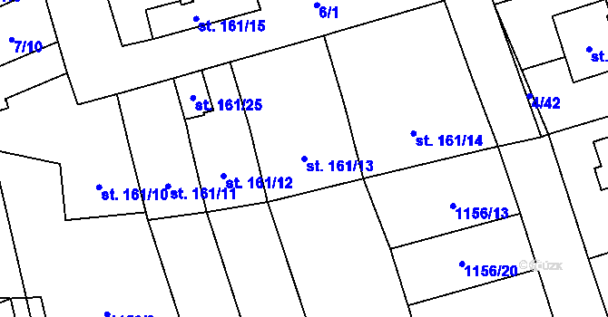 Parcela st. 161/13 v KÚ Osek nad Bečvou, Katastrální mapa
