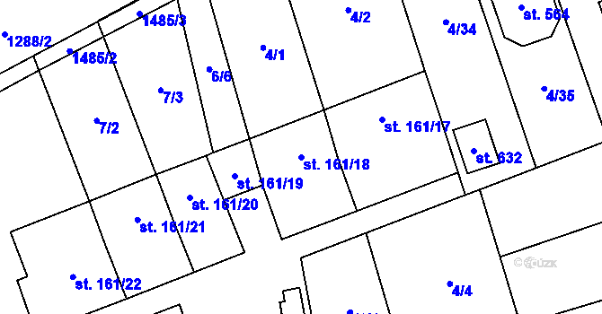 Parcela st. 161/18 v KÚ Osek nad Bečvou, Katastrální mapa
