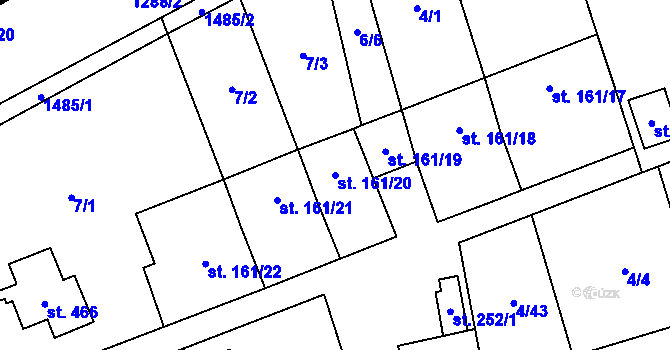 Parcela st. 161/20 v KÚ Osek nad Bečvou, Katastrální mapa