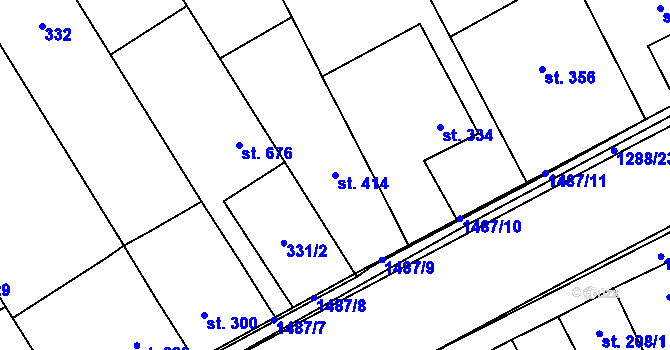 Parcela st. 414 v KÚ Osek nad Bečvou, Katastrální mapa