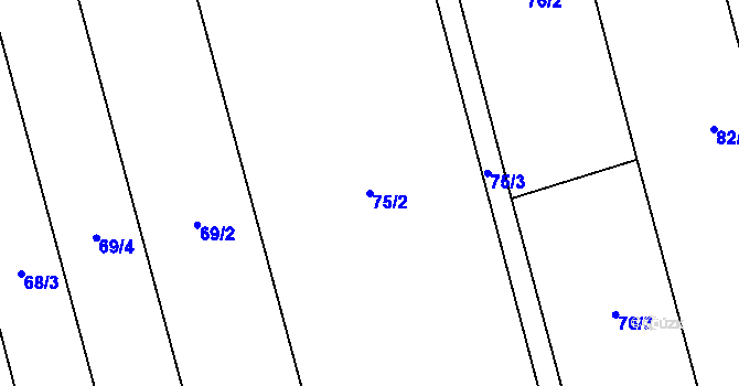 Parcela st. 75/2 v KÚ Osek nad Bečvou, Katastrální mapa
