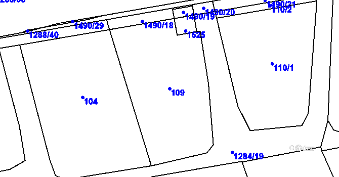 Parcela st. 109 v KÚ Osek nad Bečvou, Katastrální mapa