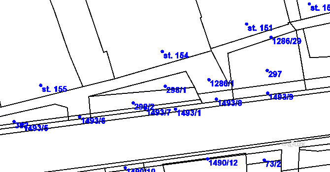Parcela st. 298/1 v KÚ Osek nad Bečvou, Katastrální mapa