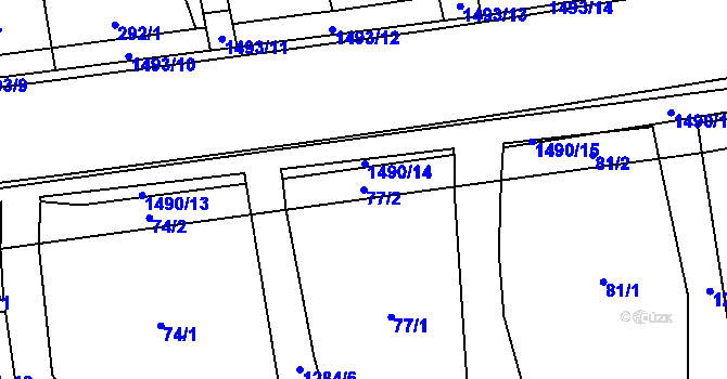 Parcela st. 77/2 v KÚ Osek nad Bečvou, Katastrální mapa