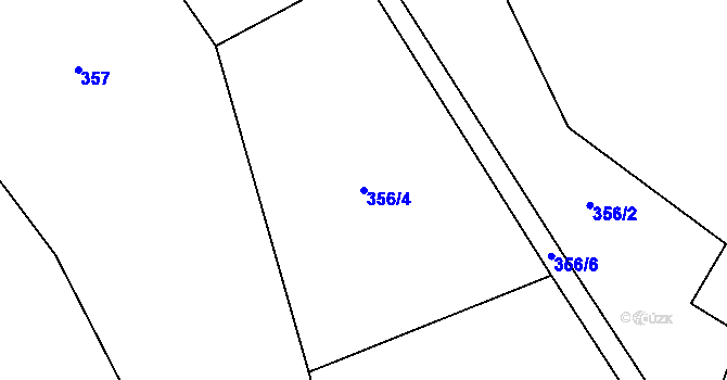 Parcela st. 356/4 v KÚ Kotouň, Katastrální mapa