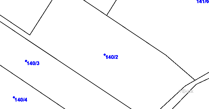 Parcela st. 140/2 v KÚ Kotouň, Katastrální mapa