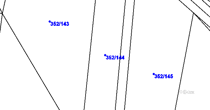 Parcela st. 352/144 v KÚ Kotouň, Katastrální mapa