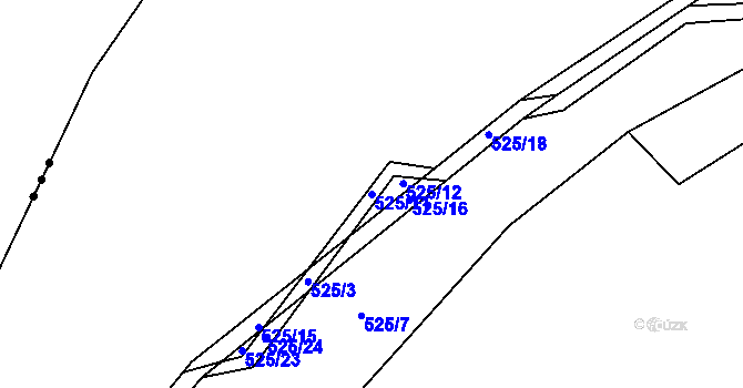 Parcela st. 525/11 v KÚ Kotouň, Katastrální mapa