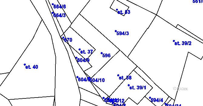 Parcela st. 596 v KÚ Nová Ves u Horažďovic, Katastrální mapa