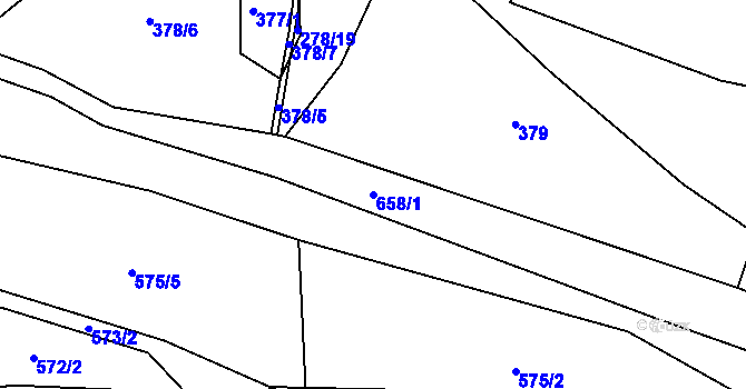 Parcela st. 658/1 v KÚ Nová Ves u Horažďovic, Katastrální mapa