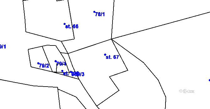 Parcela st. 67 v KÚ Oselce, Katastrální mapa