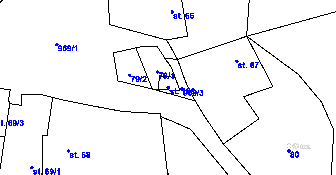 Parcela st. 108 v KÚ Oselce, Katastrální mapa