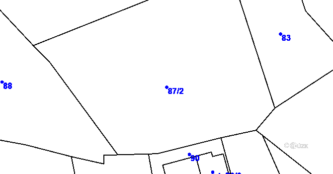 Parcela st. 87/2 v KÚ Oselce, Katastrální mapa