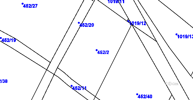 Parcela st. 452/2 v KÚ Oselce, Katastrální mapa