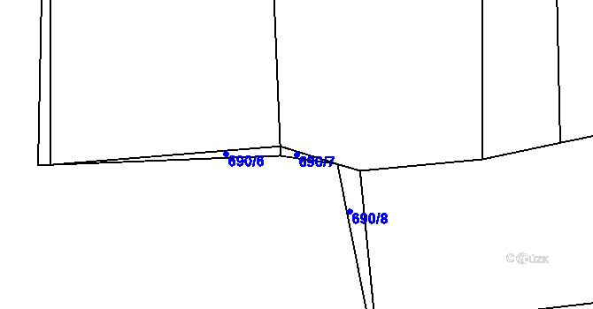 Parcela st. 690/7 v KÚ Oselce, Katastrální mapa
