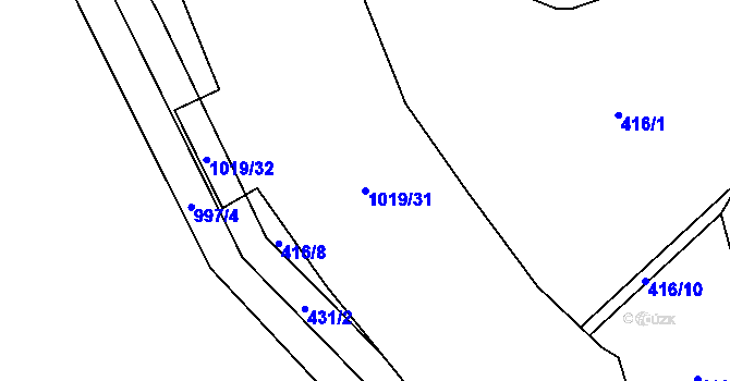 Parcela st. 1019/31 v KÚ Oselce, Katastrální mapa