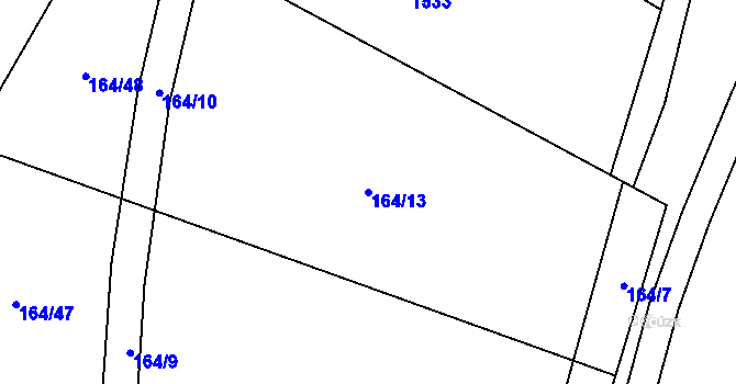 Parcela st. 164/13 v KÚ Oselce, Katastrální mapa