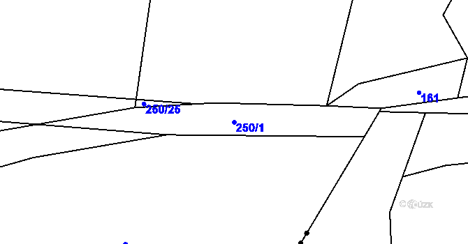 Parcela st. 250/1 v KÚ Oselce, Katastrální mapa