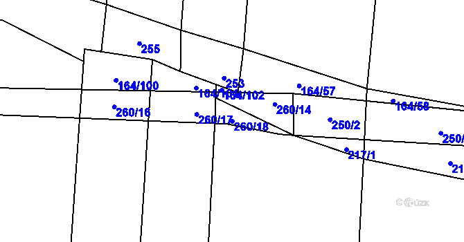 Parcela st. 260/18 v KÚ Oselce, Katastrální mapa
