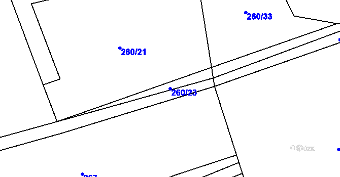 Parcela st. 260/23 v KÚ Oselce, Katastrální mapa