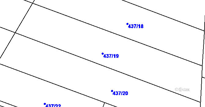 Parcela st. 437/19 v KÚ Oselce, Katastrální mapa