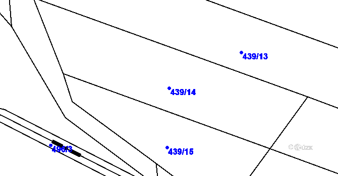 Parcela st. 439/14 v KÚ Oselce, Katastrální mapa