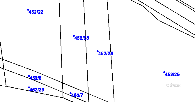 Parcela st. 452/24 v KÚ Oselce, Katastrální mapa