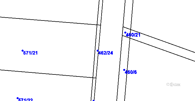 Parcela st. 462/24 v KÚ Oselce, Katastrální mapa