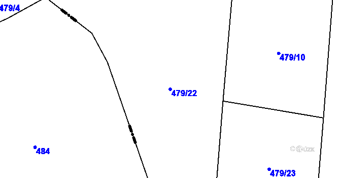 Parcela st. 479/22 v KÚ Oselce, Katastrální mapa