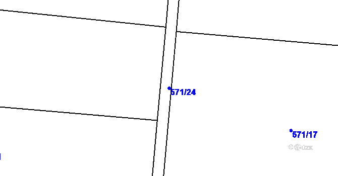Parcela st. 571/24 v KÚ Oselce, Katastrální mapa
