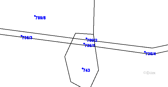 Parcela st. 736/1 v KÚ Oselce, Katastrální mapa